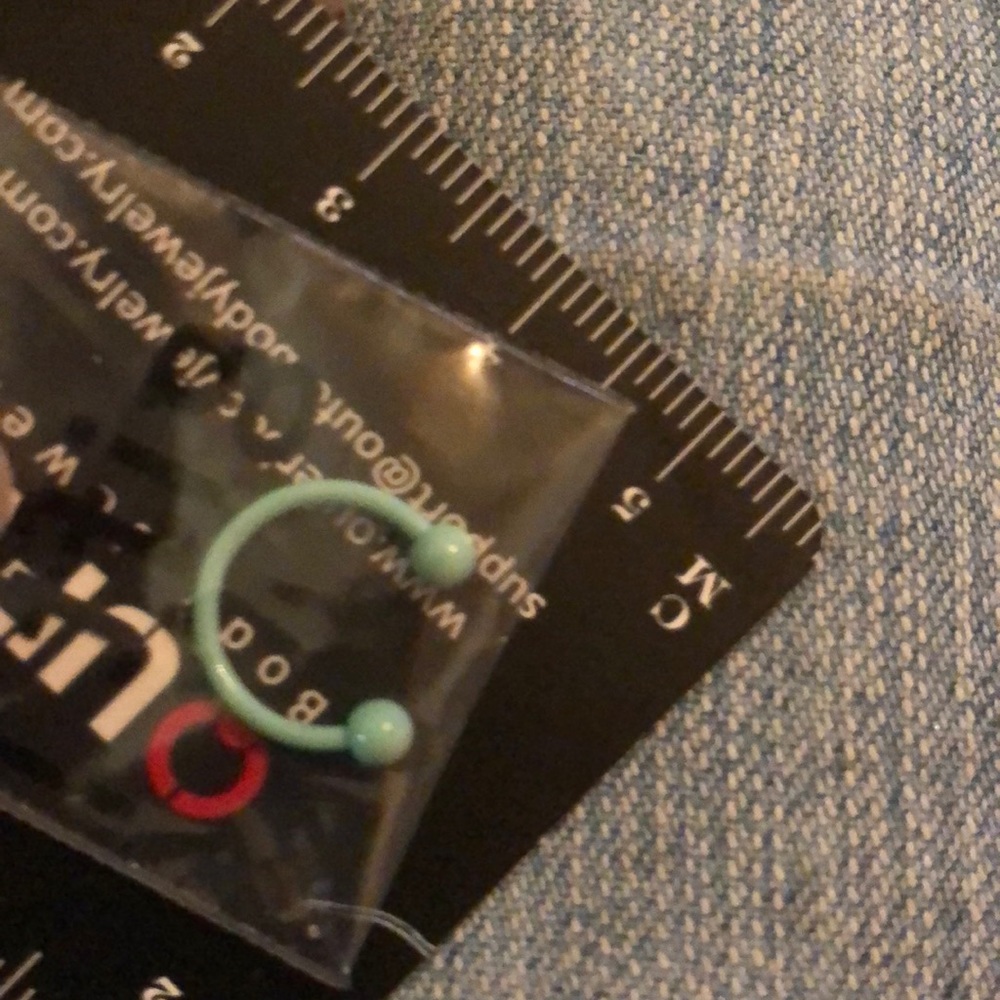 NWOT sea green horseshoe septum piercing